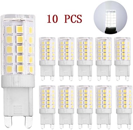 MENTA 10-Pack G9 Base 5W LED Light Bulb,Cool White 6000K 330LM, Equivalent to 40W Halogen Lamp Replacement, AC220V-240V, 360 Beam Angle