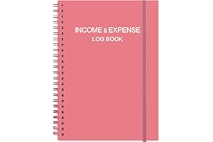 HEVEBOIK Income & Expense Tracker - Income and Expense Ledger Book for Small Business, Accounting Bookkeeping Tracking Ledger Log Book for Woman and Man, 5.8" x 8.3", Pink