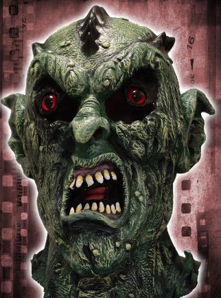 Alien Reptil Maske Swamp Thing Horror Halloween Party Vollmaske rundum Kino Horror mit roten Augen und schauriger Schuppen Struktur
