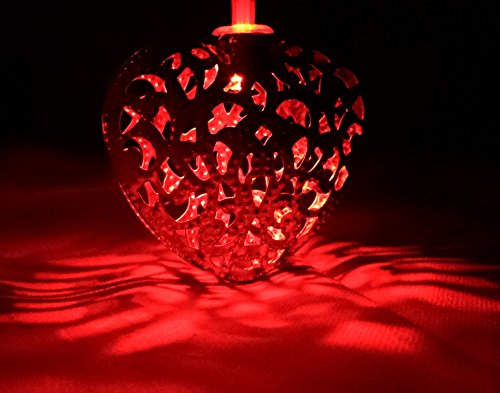 LED-Lichtshop® 1 Stück 3m länge 20er LED-Lichterkette rote Metall-Herzen, batteriebetrieben mit Schalter. Hochwertige Deko Lichterkette für Innen von LED-Lichtshop. - 6