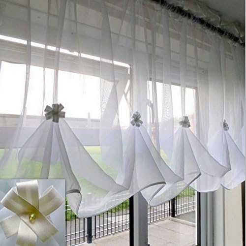 Katiesboutique ltd Beautiful White Voile Net Curtain Piping (55"x39", White)