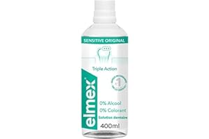 ELMEX Bain de Bouche elmex Sensitive Original - Protection 3x Supérieure Contre les Caries - Fluorure d'Amines - Sans Colorant - Soulage Sensibilité Dents - Soin Bucco-Dentaire Complet en 30s