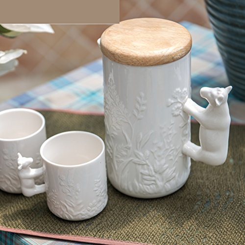 détail céramique Style européen Moka Blanc café pot-A