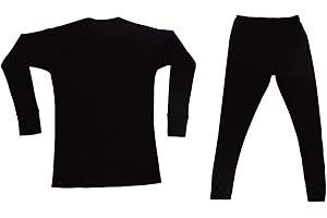 biyya® Kid's Thermal Set Waffle Cotton Heavy Weight Warm Underwear Full Set Long John and Long Sleeve Boys Thermal Top & Bottom Set 5-14 Years