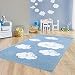 Produktbild Taracarpet Kinder Teppich für das Kinderzimmer Bueno Hochwertig mit Konturenschnitt Blau verträumte Wolken 120x170 cm
