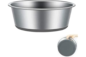 SUOXU Thick Stainless Steel Dog Feeder and Water Bowls, Non-slip Silicone Bases (M-17cm)