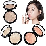 Ayliss Illuminator Powder Highlighting Face Powder Vivid Baked Highlighter Cosmetic with Mirror
