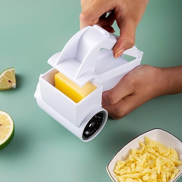 Eleko Meyar Manual Rotary Cheese Grater With Handle - Multi-Blade Shredder For Vegetables, Nuts, Fruits