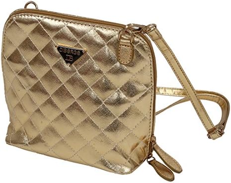 SODIAL(R) Hot selling women leather handbag plaid small shell women messenger bags fashion Crossbody women bag-gold