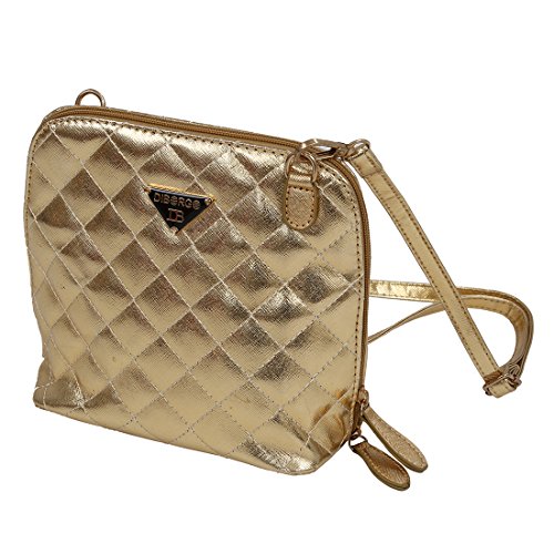 SODIAL(R) Hot selling women leather handbag plaid small shell women messenger bags fashion Crossbody women bag-gold