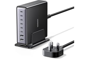 UGREEN USB C Charger 200W 8-Port Charging Station GaN Fast Charger Plug PD 100W Laptop Desktop Charger Support PPS Compatible with MacBook Pro/Air, iPhone 17 Pro/Air/17/16, Galaxy Series, etc