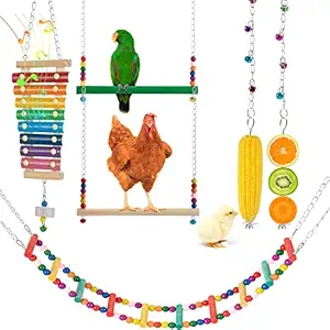 Chicken Swing Chicken Toy for Hens Natural Wooden Handmade