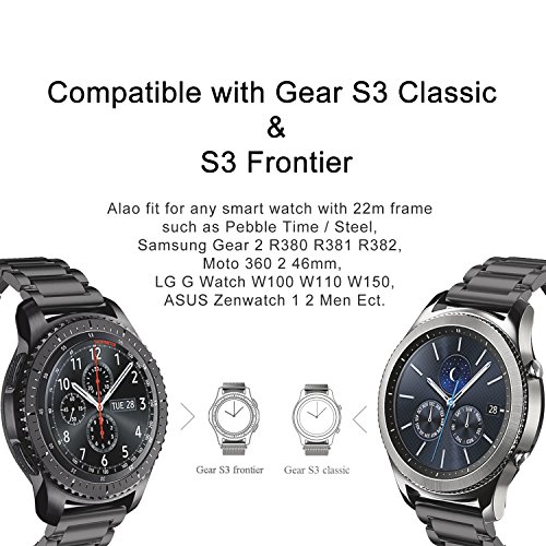 Samsung Gear S3 Armbanduhr Band, kuxiu verstellbar Edelstahl Metall Armband Gurt mit Link Anpassung Werkzeug für Samsung Gear S3 Classic/Gear S3 Frontier Smart Watch - 3