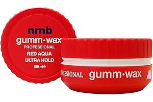 NM BEAUTY NMB Gumm-wax Professional Hair Styling Wax | Edge Control | Hair Gel Wax | Ultra Hold | Men & Women Hair Wax (Blue, Black & Red Aqua, Green Matte) 150ml (150ml, Red Aqua)