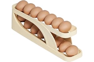Dicetris Hueveras para Frigorífico, Organizador Huevo Nevera, Portahuevos rodante para refrigerador, Rodante Soporte para Huevos Nevera, Porta Huevos Rodante, Organizador de Huevos para Nevera
