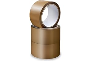 Stick Well Packaging Tape, Industrial Brown Parcel Tape 3 Rolls With Low Noise - 48mm X 66m, Secure Sticky Brown Tape For Box Packaging, Moving Boxes, Packing Tape Strong For Moving House (3 rolls)
