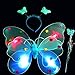 Produktbild HARRYSTORE 3PCs/Set Mädchen Led Blinklicht Fairy Schmetterling Flügel Stirn Stirnband Kostüm Spielzeug (Blau)