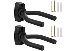 Soporte Pared Guitarra 2 Piezas KATUMO® Colgador de Guitarra Eléctrica Guitar Hanger Oporte de Guitarra Tamaño Ajustable Para Colgar Guitarra en Pared o Perchero,Banjo,Ukulele,Mandolina,Bajo