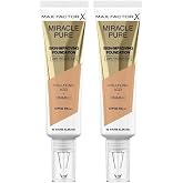 Max Factor Miracle Pure 45 Warm Almond Foundation 30ml (Pack of 2)