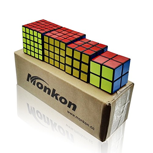 Monkon Puzzle Bundle Pack,2x2x2,3x3x3,4x4x4,5x5x5 Set Speed Magic Cube Collection
