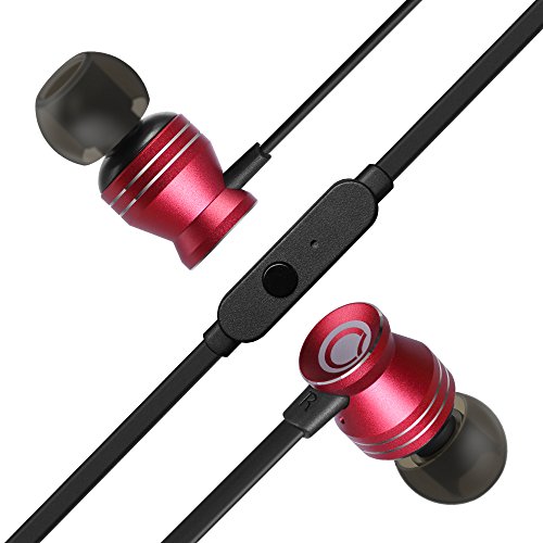 GGMM Auriculares In-Ear  Sonido Est  reo Auriculares con Microfono  Dise  o Ergon  mico C  modo para iPhone  Huawei  XiaoMi y MP3 -Vino Rojo