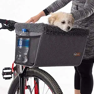 K&H PET PRODUCTS Travel Bike Basket for Pets Classy Gray Large 12 X 16 X 10 Inches