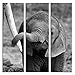 Produktbild JP London 3 Panels bei 16 in von 48 in ltcnv1 X 771686 JPL und Bjoern alicke Geschenk Schließen Baby Elefant Mom Love Family Triptychon 3 große insgesamt Schwerer Galerie Wrap Leinwand, extra groß