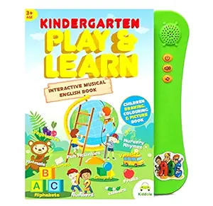 Kiddale Plastic Interactive Children Book -Musical English Educational Learning E-Book for Kids , Green