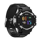 Wilabuda Smart Sportuhr wasserdicht Temperatur Bewegung Geschwindigkeit Track Überwachung GPS Positionierung Herzfrequenz Bewegung Smart Bluetooth Armband, Silbergrau