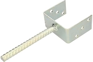 KOTARBAU® Support de poteau en U 121 mm Pied de Poteau Longueur 190 mm Ancrage Poteau à Béton Galvanisé à Chaud Fixation Poteau Bois Pied Poteau Bois Support Poteau Bois