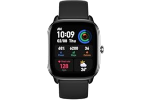 Amazfit GTS 4 Mini Smartwatch z wbudowanym przez Alexa 24-godzinnym monitorowaniem tętna i tlenu we krwi 5 satelitarnych systemów pozycjonowania 120+ trybów sportowych 5 ATM Tracker fitness