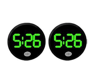 PENLIMLY Autouhr LED Digitaluhr, 2 Stück Fahrzeug Armaturenbrett Uhr Selbstklebend Auto Elektronische Uhr, Leicht ablesbare Uhrzeit, Tragbare Uhr für Auto Armaturenbrett, Schreibtisch, Tisch, Badezimmer