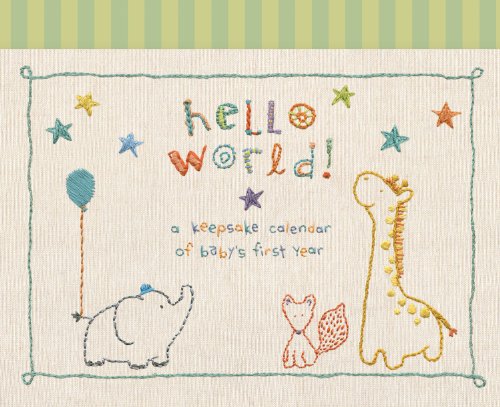 CR Gibson Baby's First Year Calendar -- Newborn Baby Gift Set / Keepsake / Memory Book / Baby Journal (Made with Love)