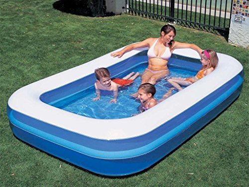 Large Jumbo Deluxe Rectangular Inflatable Family Swimming Paddling Pool Fun Beach Garden Outdoors Games Lounger Round Sun (103