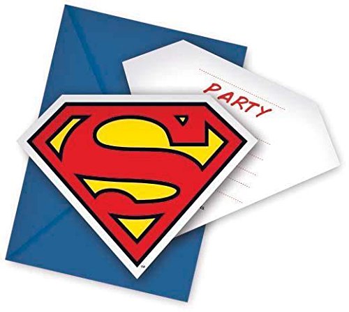 Superman Party Einladungen, 6 Stück