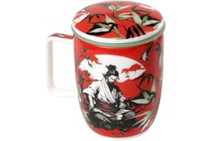 TEA SHOP - Taza de Té o Infusiones con filtro, infusor y tapa - Mug Harmony Samurai - Taza para Tés e Infusiones Fabricada en Porcelana
