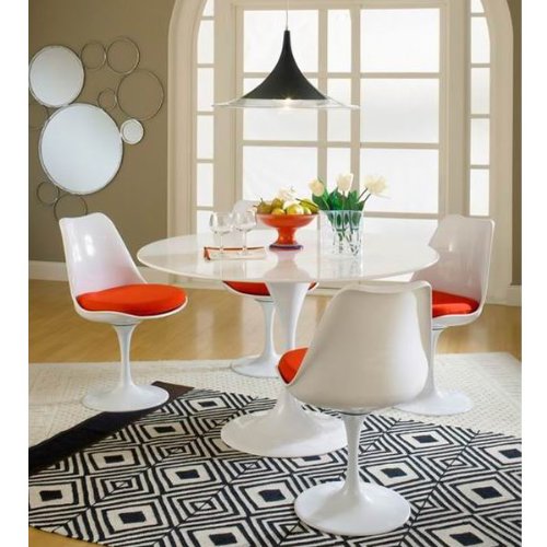 BCT 4 x Eero Saarinen Tulip Silla + Comedor Mesa Tulip ø120 cm