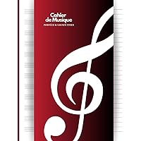 Cahier De Musique 21x29,7: Cm | Partitions 12 Portées Et Grands Carreaux Seyès Pour Cours Solfège, Composition, Chant | 108 Pages - Dinosaure Au Piano