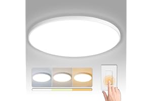 HUIBONA Bathroom Light,36W 4250LM LED Ceiling Light Bathroom Lights Lamp,3000K-6000K Brightness Adjustable,Waterproof IP65, Flush Round Ceiling Light for Kitchen,Toilet,Bedroom,Living Room,Ø37cm