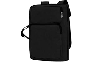 IBLUELOVER Art Portfolio Case A3 Artist Drawing Board Bag Waterproof Art Carrying Bag Portable Sketch Pad Storage Bag Artist Folder Case Tote Bag Shoulder Bag for Palette Paints Brushes Pencils (Black-1)