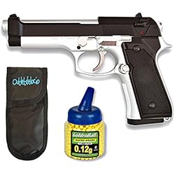 Outletdelocio. Pistola airsoft MF-9S metálica. Calibre 6mm + Funda Portabalines + 1000 bolas. 43479/21993/23054