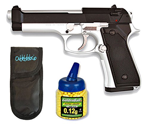 Outletdelocio. Pistola airsoft MF-9S metálica. Calibre 6mm + Funda Portabalines + 1000 bolas. 43479/21993/23054