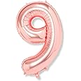 Flyloons 9 number Rose Gold Foil Balloon 16 inch Size Birthday Decoration Items Pack of 1 | 9th Year Balloons | Nine