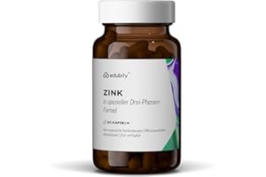 ‎EDUBILY NUTRITION edubily nutrition® Zink - Zink Komplex mit 3-Fach Formel aus Zinkglycinat, Zinkcitrat und Zinkglukonat - Mit essentiellen Aminosäuren (90 Kapseln)