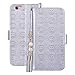Produktbild SmartLegend SMART Legend iPhone 6 Hülle, iPhone 6S Hülle, Handyhülle Schutzhülle Lederhülle PU Leder Flip Case Handy Tasche Schale mit kartenfach Magnet Standfunktion - Silber