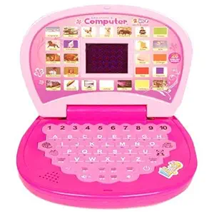 Unicorn Gifts Educational Learning Laptop for Kids with LED Display, Alphabet ABC and 123 Number Learning Computer for Kids (Baby Pink)