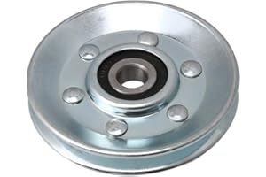 CNBTR Silbernes Eisen-Kabelrollenrad, 10 x 73 x 11 mm, V-Form, Rillenlager, Spannrolle, Traglast 215 kg, für Fitnessgeräte, Garagentoröffner