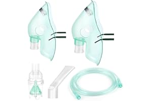 NHQZ 2 Set Ampolla aerosol universale,Kit ricambi per aerosol per adulti + kit aerosol bambini composti da maschera, ampolla, fascia elastica, tubo per inalazione,filtro ed accessori per nebulizzatore