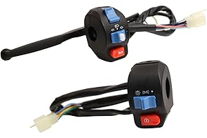 Mokuo Aluminum 7/8" 22mm Handlebar Switch Control Assembly Set Fit for 139QMB 152QMI 157QMJ GY6 50cc 125cc 150cc Moped Scooter Motorcycle-Front Disc/Rear Drum Brake