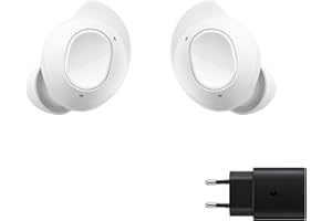 Samsung Galaxy Buds FE + Cargador - Auriculares Inalámbricos, Cancelación de Ruido Activa, Ajuste Cómodo, 3 Micrófonos, Control Táctil, Bajos Graves, Blanco (Versión Española)